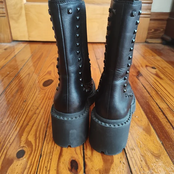 Ash Black Studded Heeled Boots - Picture 4 of 12